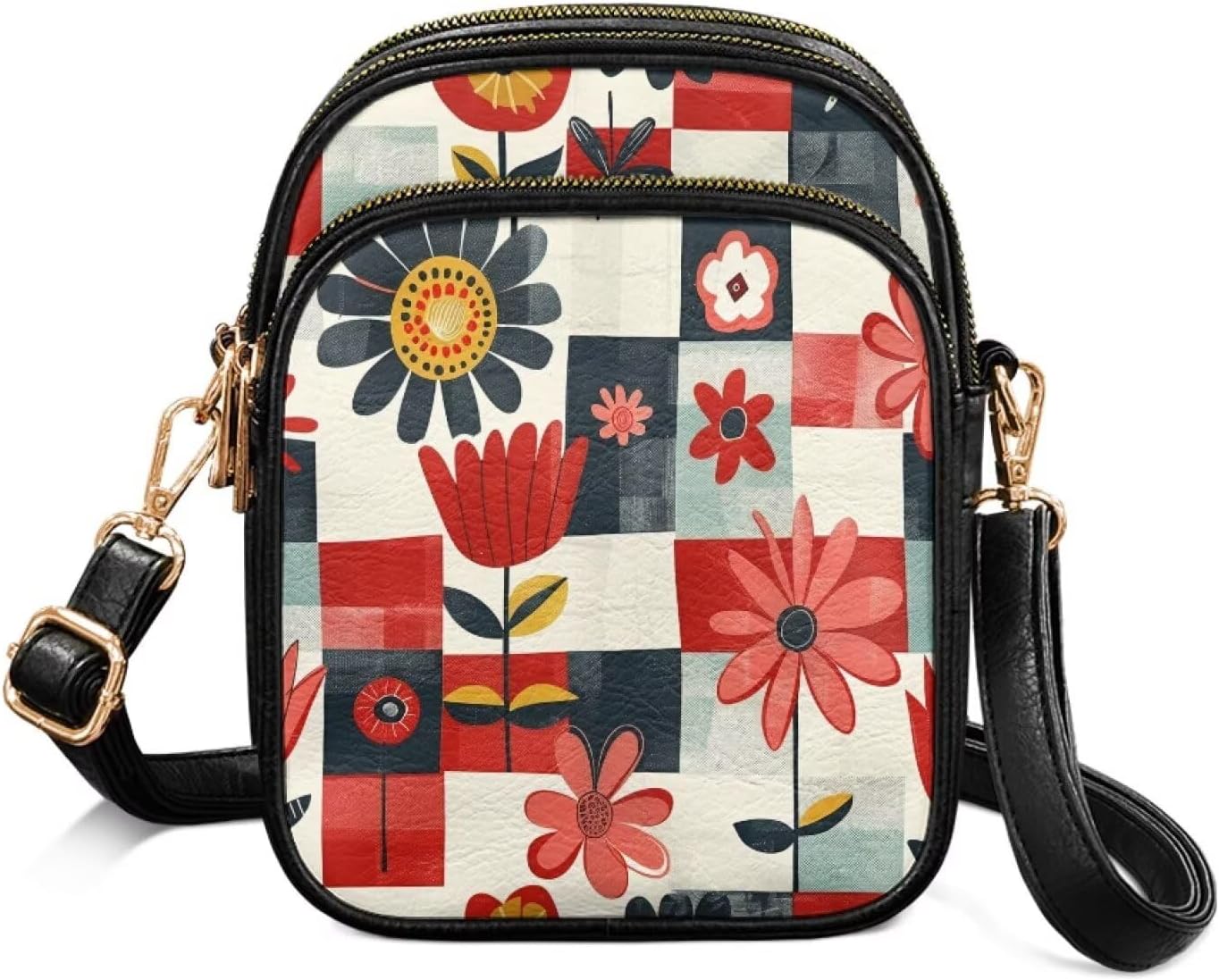 Multi Pocket PU Leather Casual Crossbody Bag for Women