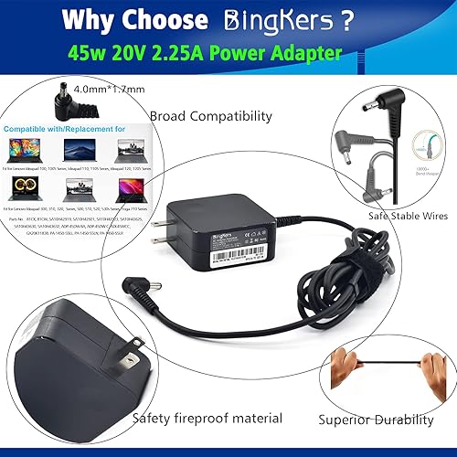 Miniatura 5 de Cargador de repuesto de 45W 20V 2.25A Adaptador de corriente alterna PA-1450-55LL, 5A10H42923 para Lenovo B50-10/Ideapad 100 710s / Flex 4-1130 14