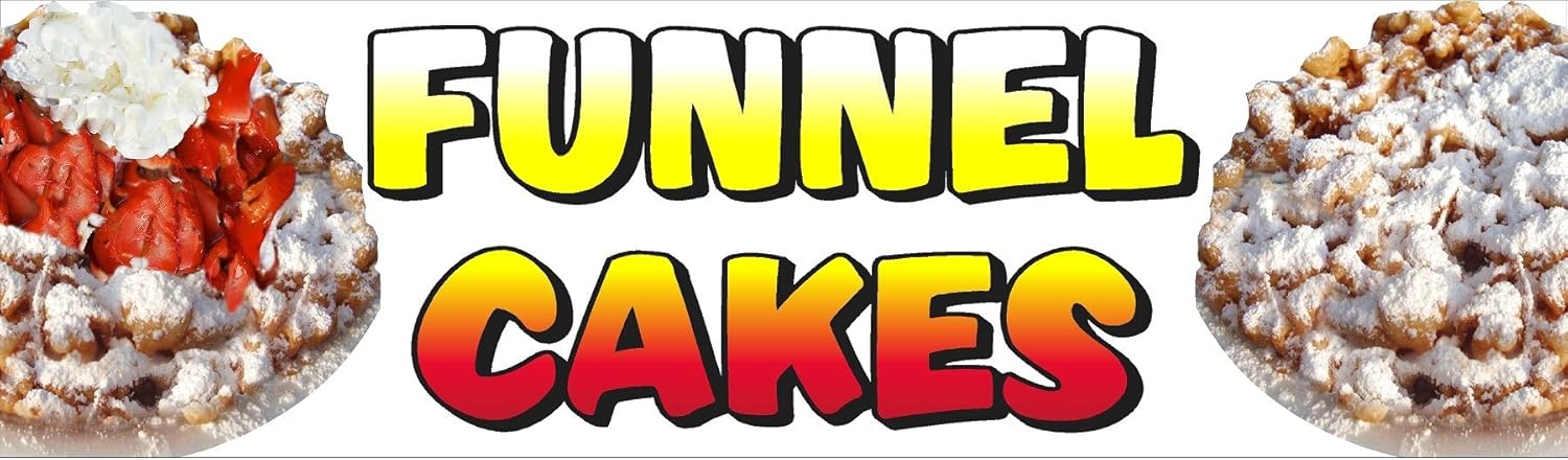 14" x 48" VINYL BANNER FUNNEL CAKES FULL COLOR NEW