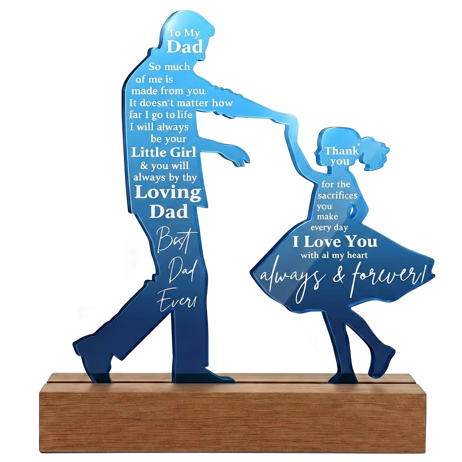 Fathers Day Gifts，Dad Gifts From Daughter，Acrylic Dad Plaque，Best Dad Birthday, Fathers Day and Christmas Presents for Daddy