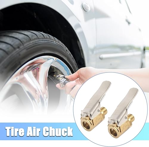 Miniatura 2 de X AUTOHAUX 2 unids Portabrocas de neumáticos con adaptador de clip, portabrocas de aire, inflador de neumáticos, bomba de compresor, accesorios de