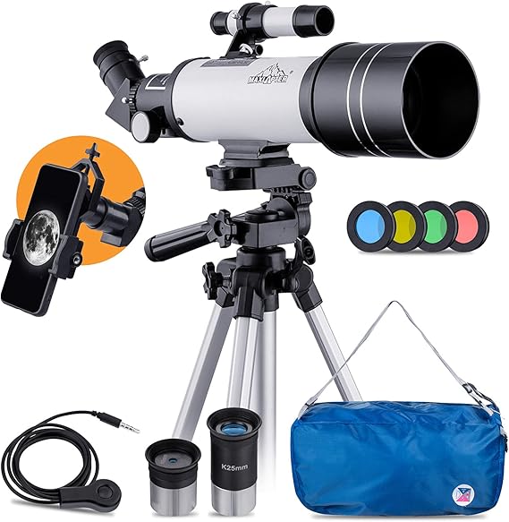 MAXLAPTER Telescope,70mm HD Aperture 400mm AZ Mount