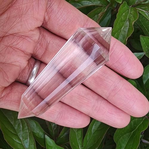 Miniatura 4 de Varita de cristal transparente de 24 caras Vogel de punto de cristal de 2.36 pulgadas, torre de cristal de doble terminación, cristal natural para