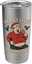 Funny Santa Claus with Chicken Humorous Christmas Diet Stainless Steel Insulated Tumbler