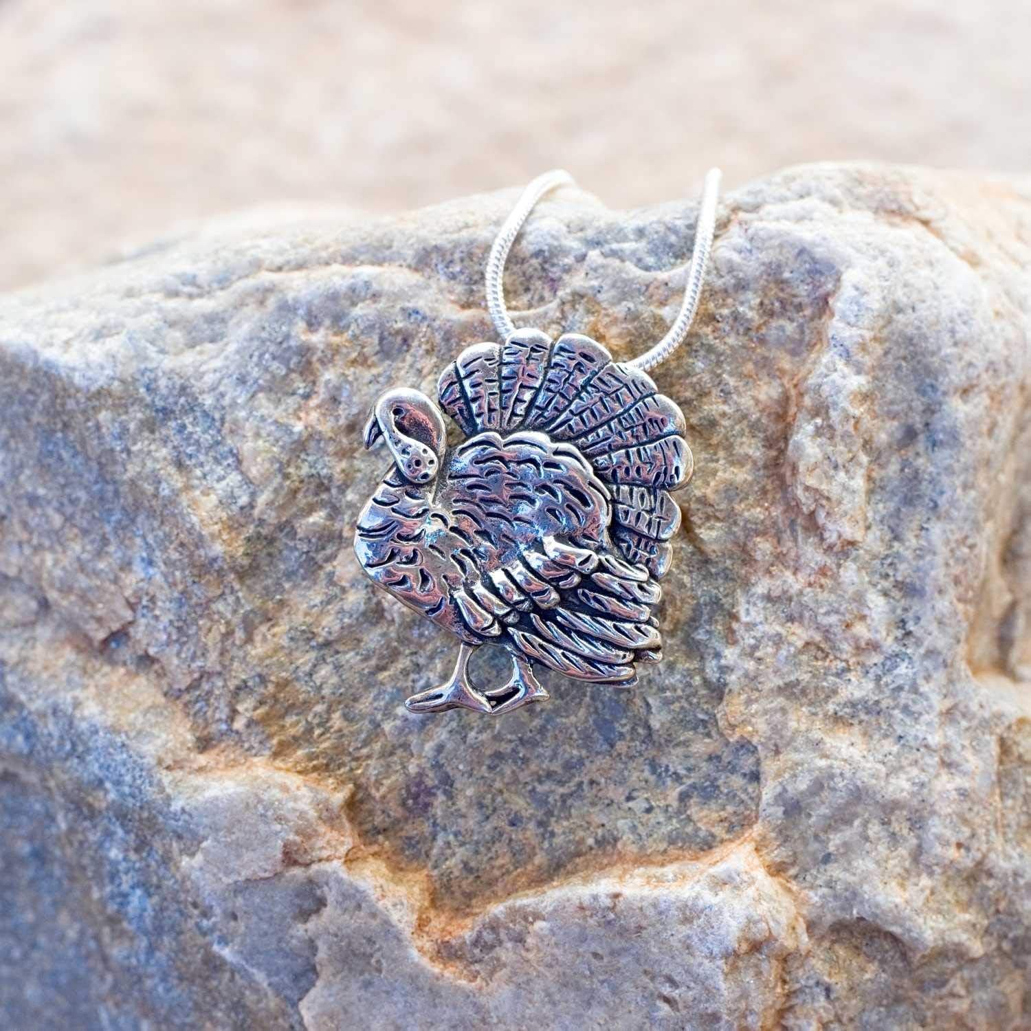 Sterling Silver Turkey Pin Pendant