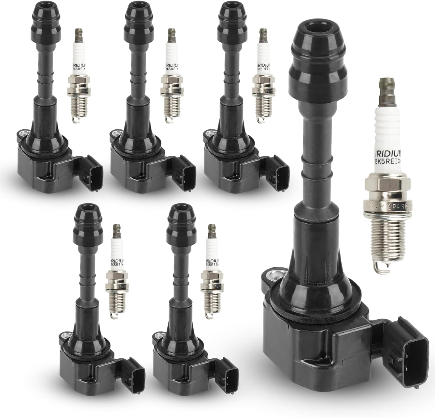 Set of 6 Ignition Coil and 6 Iridium Spark Plug Compatible with Nissan Infiniti I35 QX4 Altima Frontier Maxima Murano Pathfinder Quest Xterra Replacement for C1406 5C1403 UF349