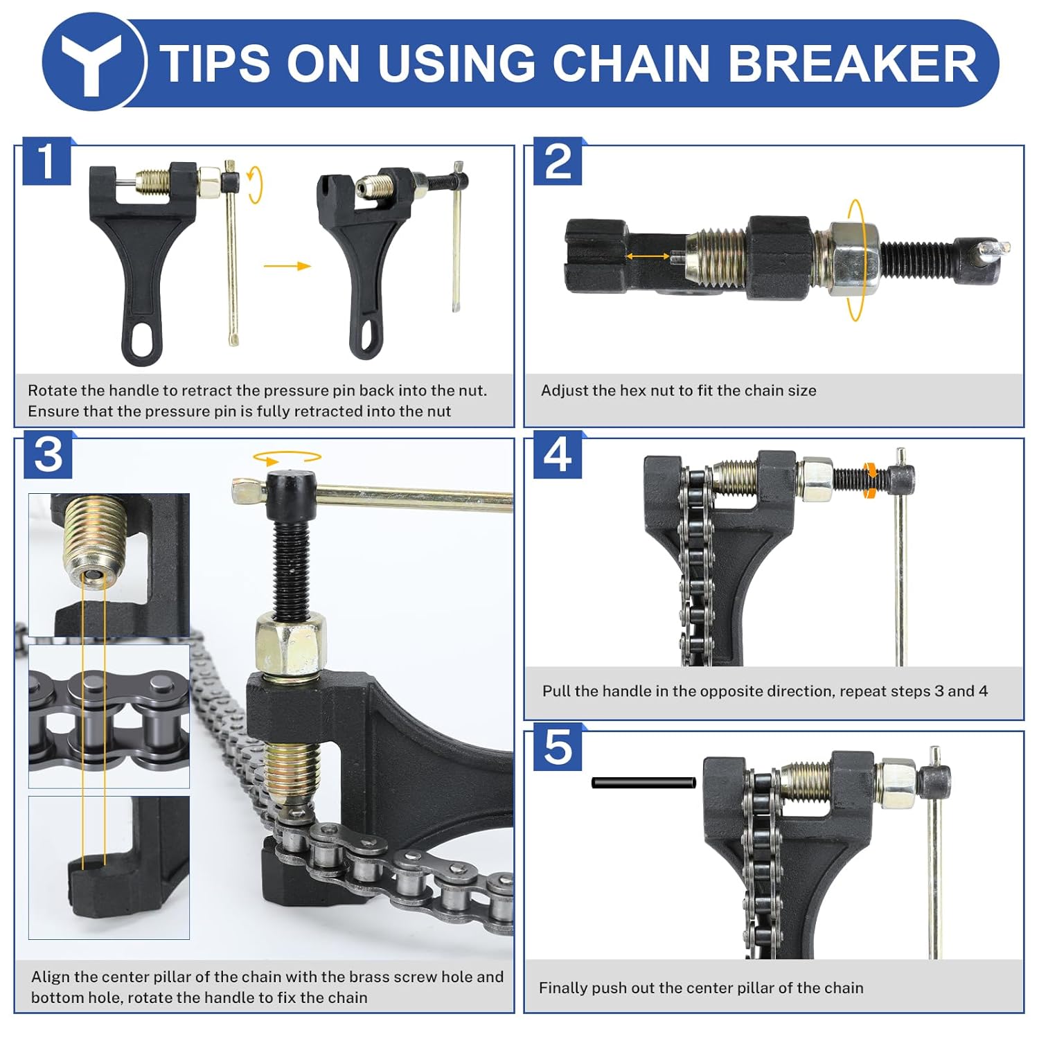 YOXUFA 420 Chain 132 Links Replacement for 110cc 125cc 70cc 50cc SSR TaoTao Apollo Coolster Kazuma Pit Dirt Bike ATV 4 Wheel Predator 212 Coleman CT200U Baja MB200 Mini Bike Go Kart Gold Parts - Image 8