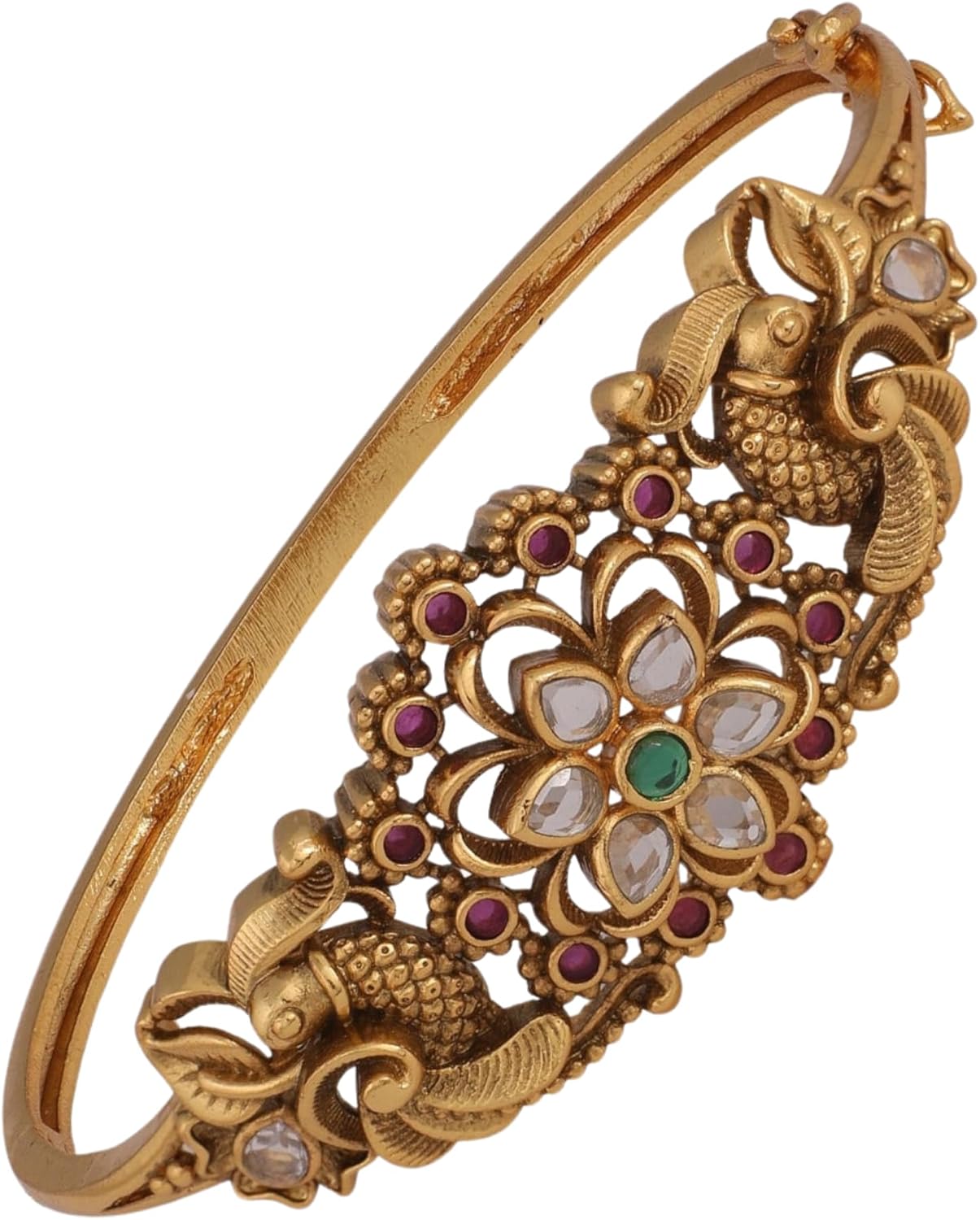 TARINIKA Brass Alloy CZ Adjustable Indian Bracelet for Women, Antique Gold, Silver, White Gold, Rhodium plated bracelet Indian Jewelry Gift for her