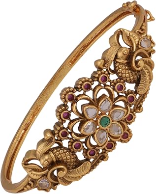TARINIKA Brass Alloy CZ Adjustable Indian Bracelet for Women, Antique Gold, Silver, White Gold, Rhodium plated bracelet Indian Jewelry Gift for her
