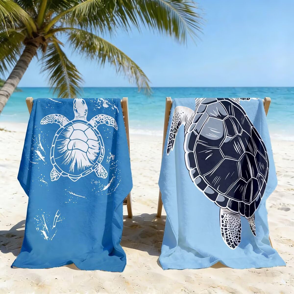 Serviette de Plage XXL 70x140 cm, Lot de 2 Serviette de Bain Microfibre, Anti Sable Serviettes Plage, Séchage Rapide Drap de Bain pour Homme Femme, Portable Fine Serviettes pour Fitness (Simple) -4937