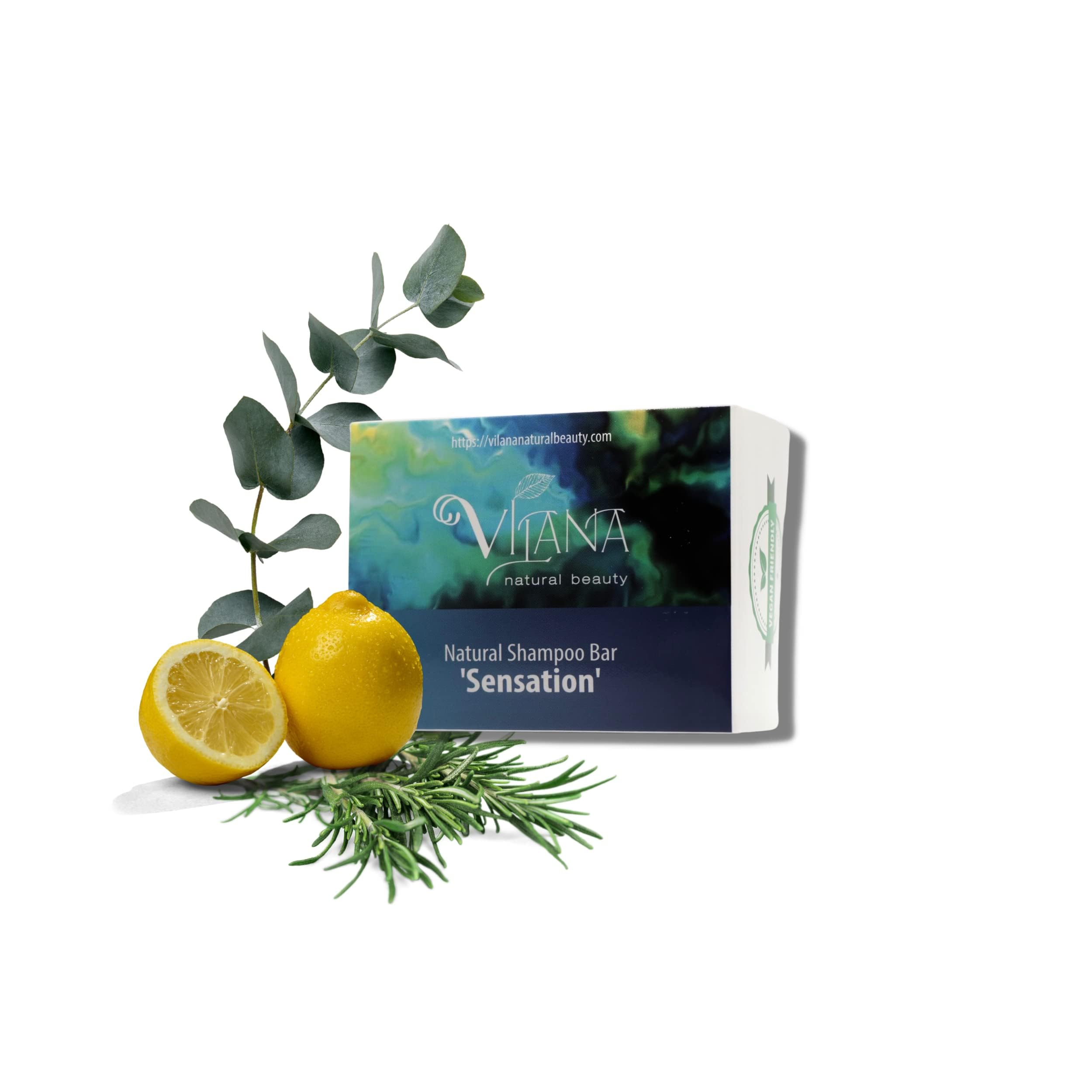 Sensation Natural Shampoo Bar 2x70g by Vilana | Tones the Scalp, Reduces Hair Loss, Restores Hair Shine & Smoothness | Sulphate Free Hair Shampoo Bar – Suitable for All Hair Types & Problematic Scalp[Amazon-developed Certification] Compact by Design