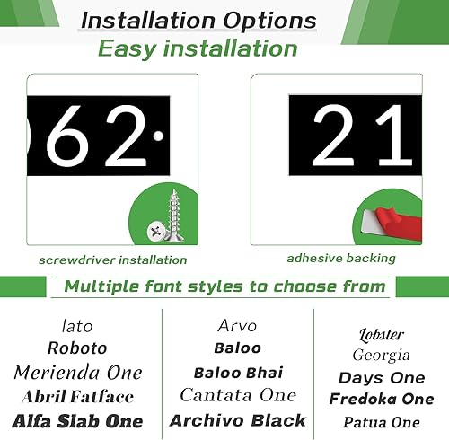 Miniatura 46 de Placa de dirección acrílica personalizada, letrero de dirección horizontal, utilizado para casa, puerta, calle o buzón Hengkuan-2