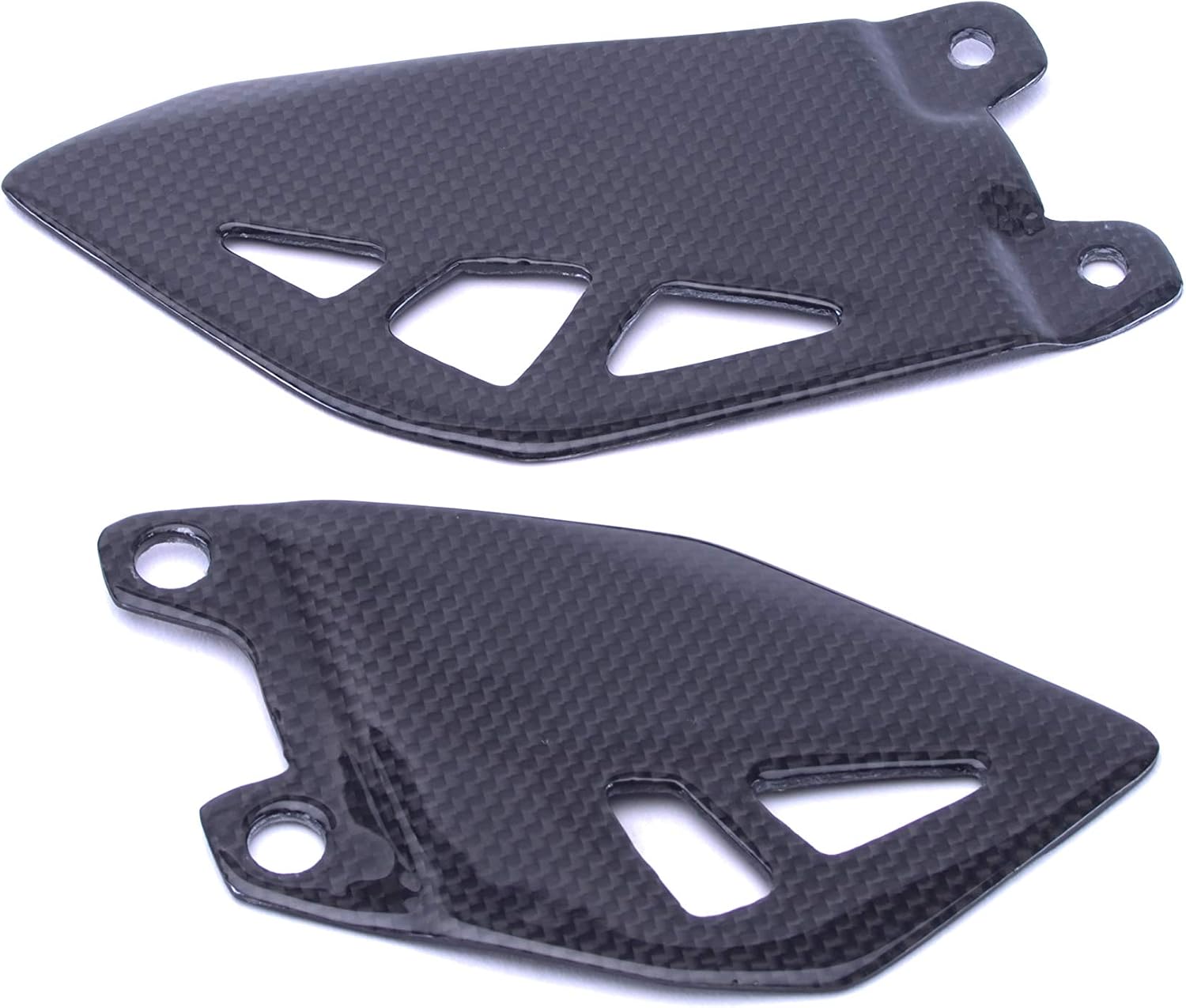 Bestem Carbon Fiber Heel Guards Foot Peg Plates Twill Weave for 2011-2019 Kawasaki ZX10R