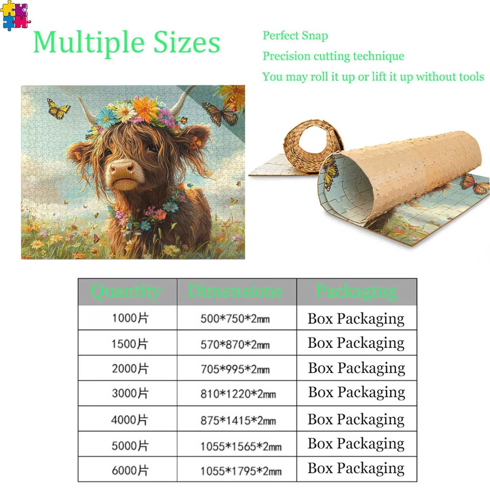 Puzzle 6000 elementów, Motyl Wół Puzzle 6000 elementów dla dorosłych i dzieci, Premium artystyczna łamigłówka, 179,5 x 105,5 cm Klasyczna gra Puzzle dla dorosłych, dekoracja domu, prezent dla mężczyzn