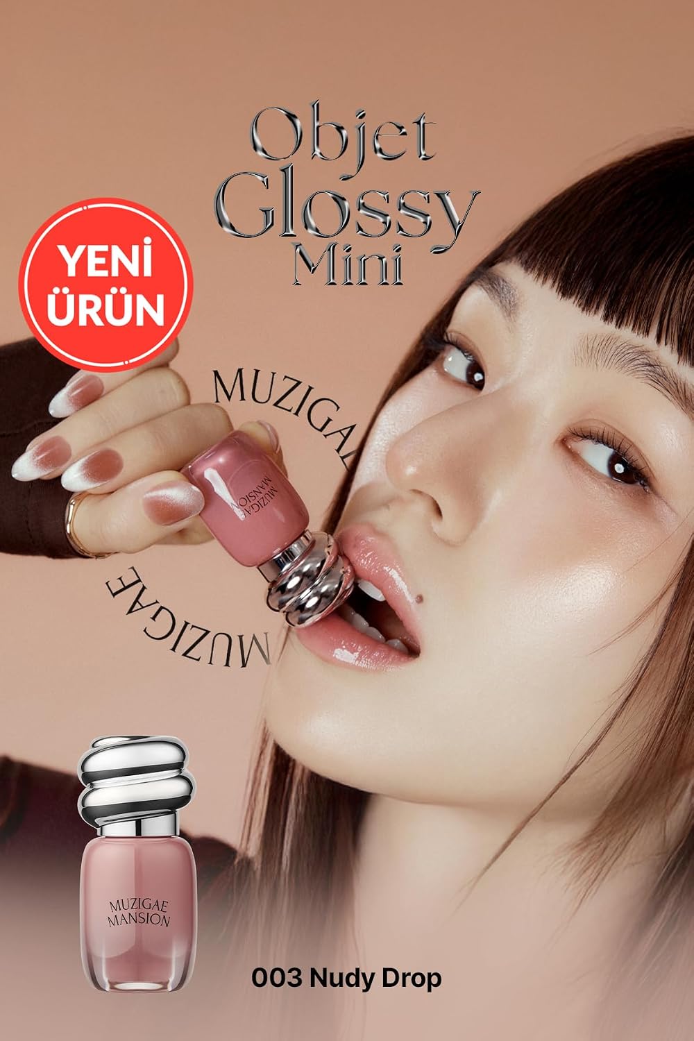 MUZIGAE MANSION Nemlendirici, Parlak Bitişli Mini Tint Objet Glossy Mini (003 Nudy Drop)