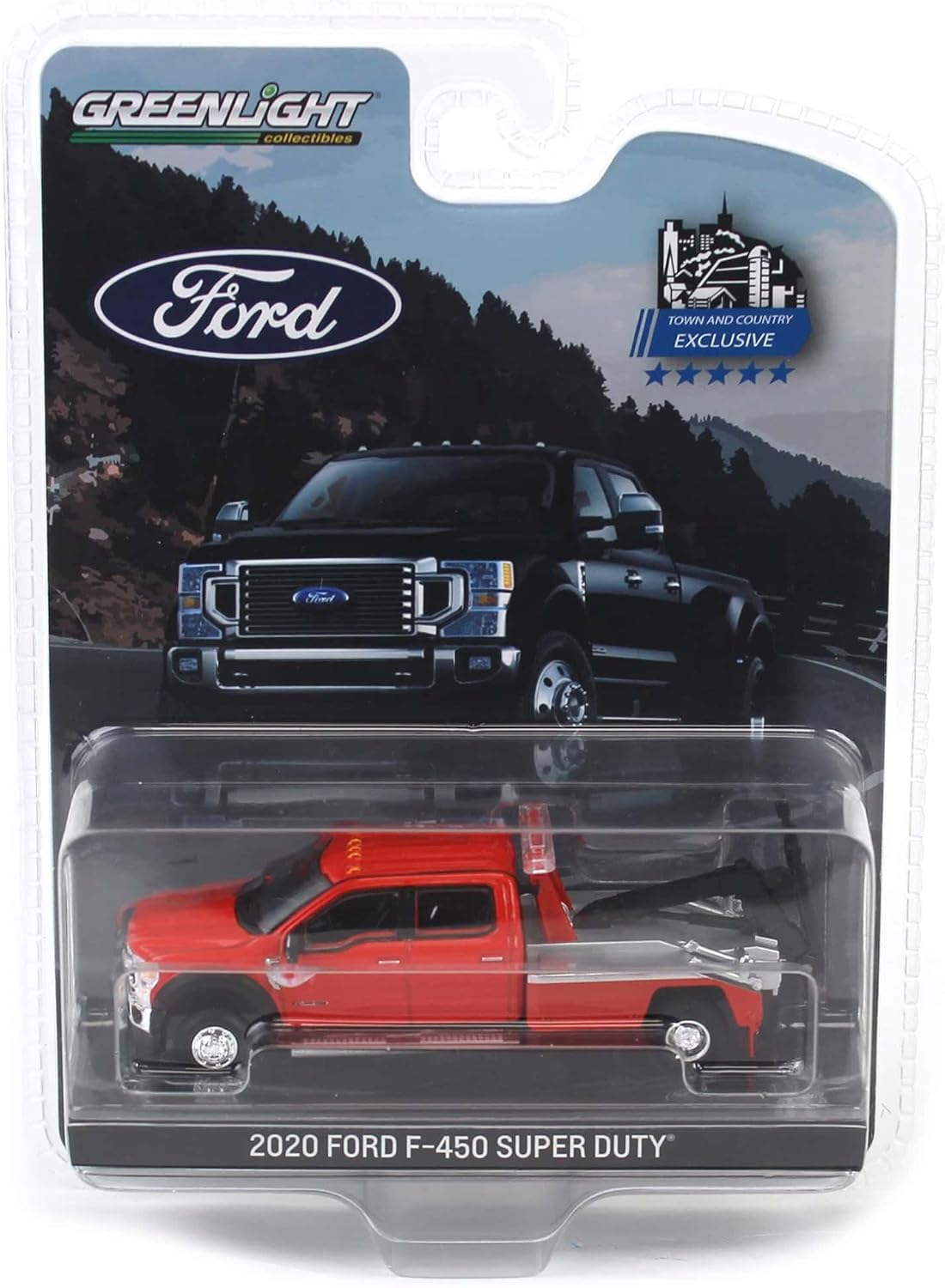 Truck 1/64 2020 F-450 Super Duty Dually with Wrecker Bed Red Exclusive 51398-B