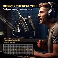 Vista 4 de MAONO Micrófono de condensador XLR, micrófono de grabación de estudio cardioide profesional para streaming, podcasting, canto, voz en off, vocal