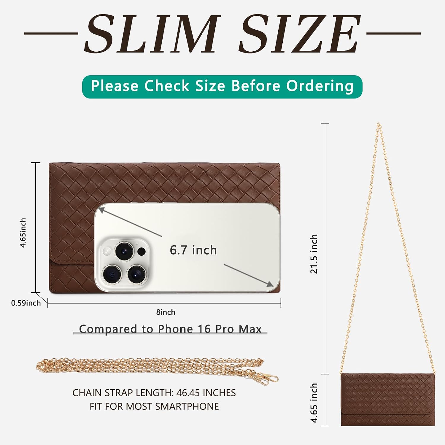  Crossbody Bags for Women, Clutch Purse with Chain & Card Slots thumbnail