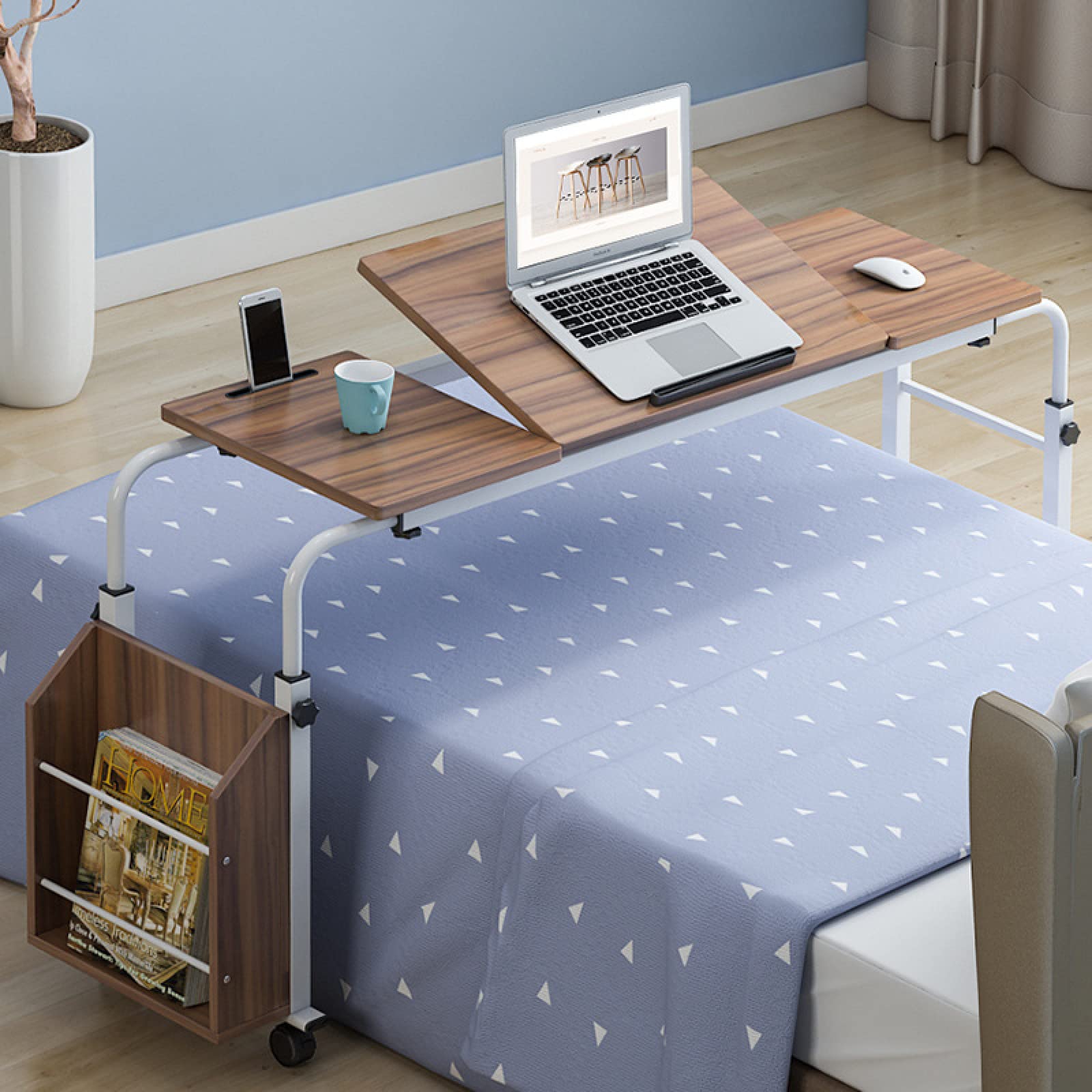 Plateau médical roulant et table de lit ergonomique pour ordinateur