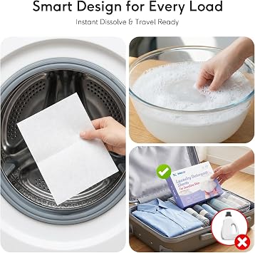 BellaLuce Sensitive Skin Laundry Detergent Sheets, 200 Loads, 100 Count
