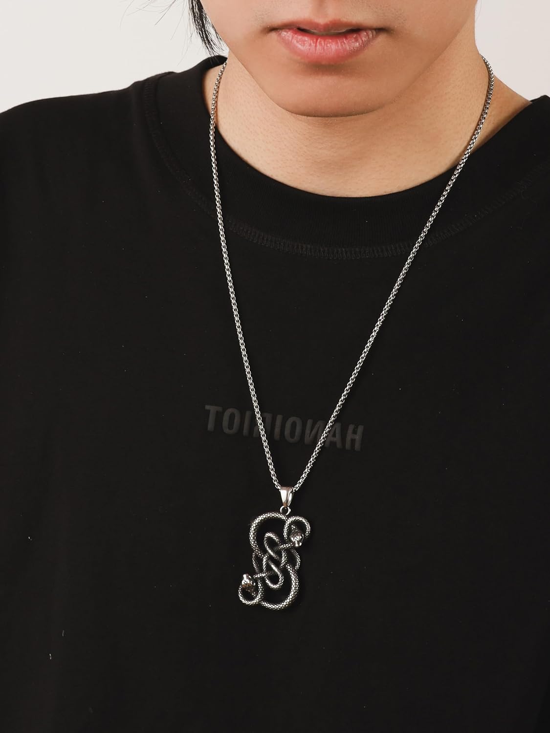 HAQUIL Snake Necklace, Norse Loki Snake Serpent Symbol Pendant, Viking Jewelry Gift for Men and Women - Image 7