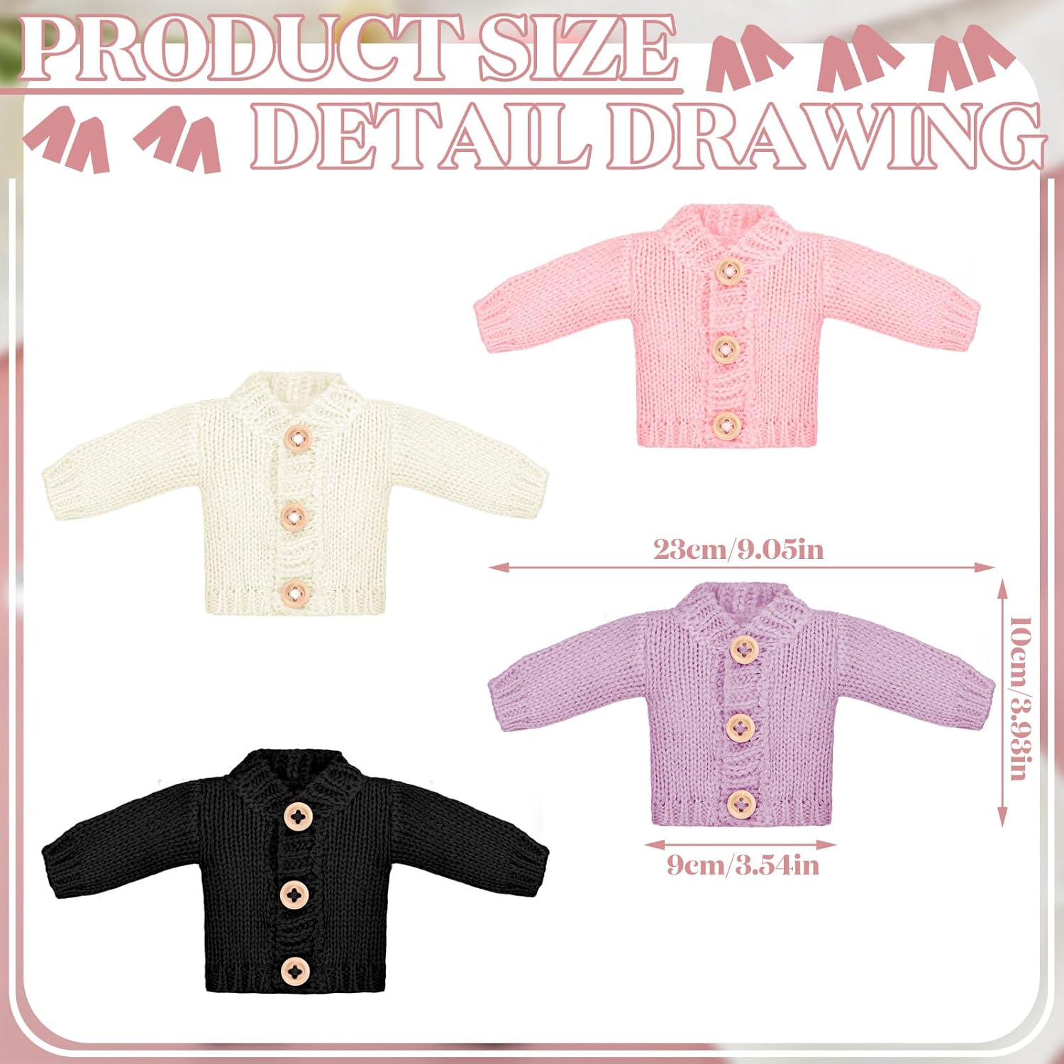 Bencailor 4 Pcs Winter Doll Sweater Clothes 11.5 Inch Doll Sweater Clothes Winter Outfits Knitted Clothing Accessories Outfit Fit for Dolls Decor(Bright Color)