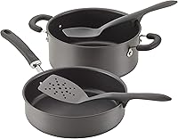 Vista 10 de Rachael Ray Juego de cucharas flexi Turner y raspar y utensilios de cocina, 2 piezas, color gris