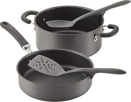 Miniatura 10 de Rachael Ray Juego de cucharas flexi Turner y raspar y utensilios de cocina, 2 piezas, color gris