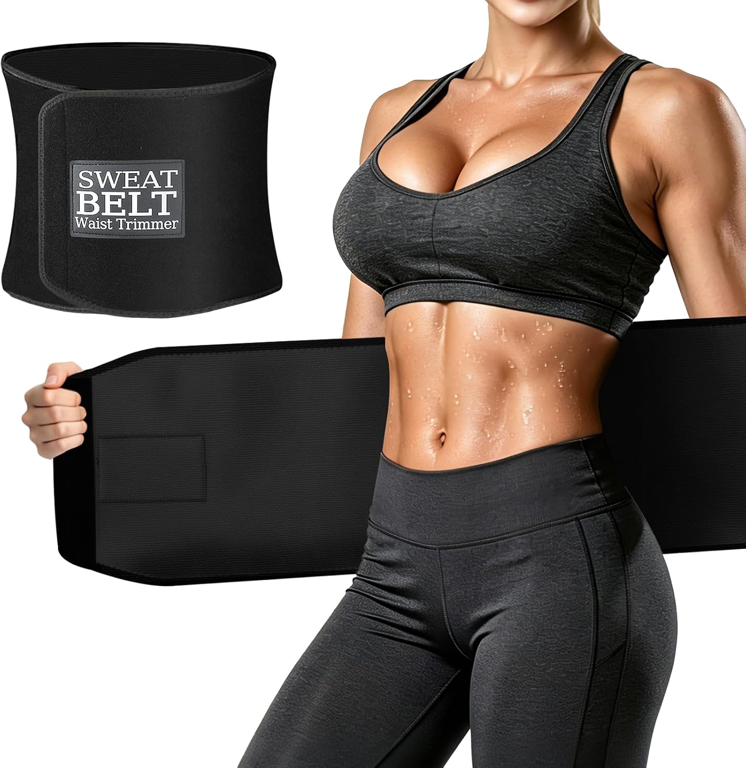 ZPP Waist Trimmer Belt for Men & Women Sweat Belt for Belly Fat | Tear-resistant Waist Trimmer,Boosts Sweat & Slimming, Back Support, for Gym, Yoga, Postpartum.