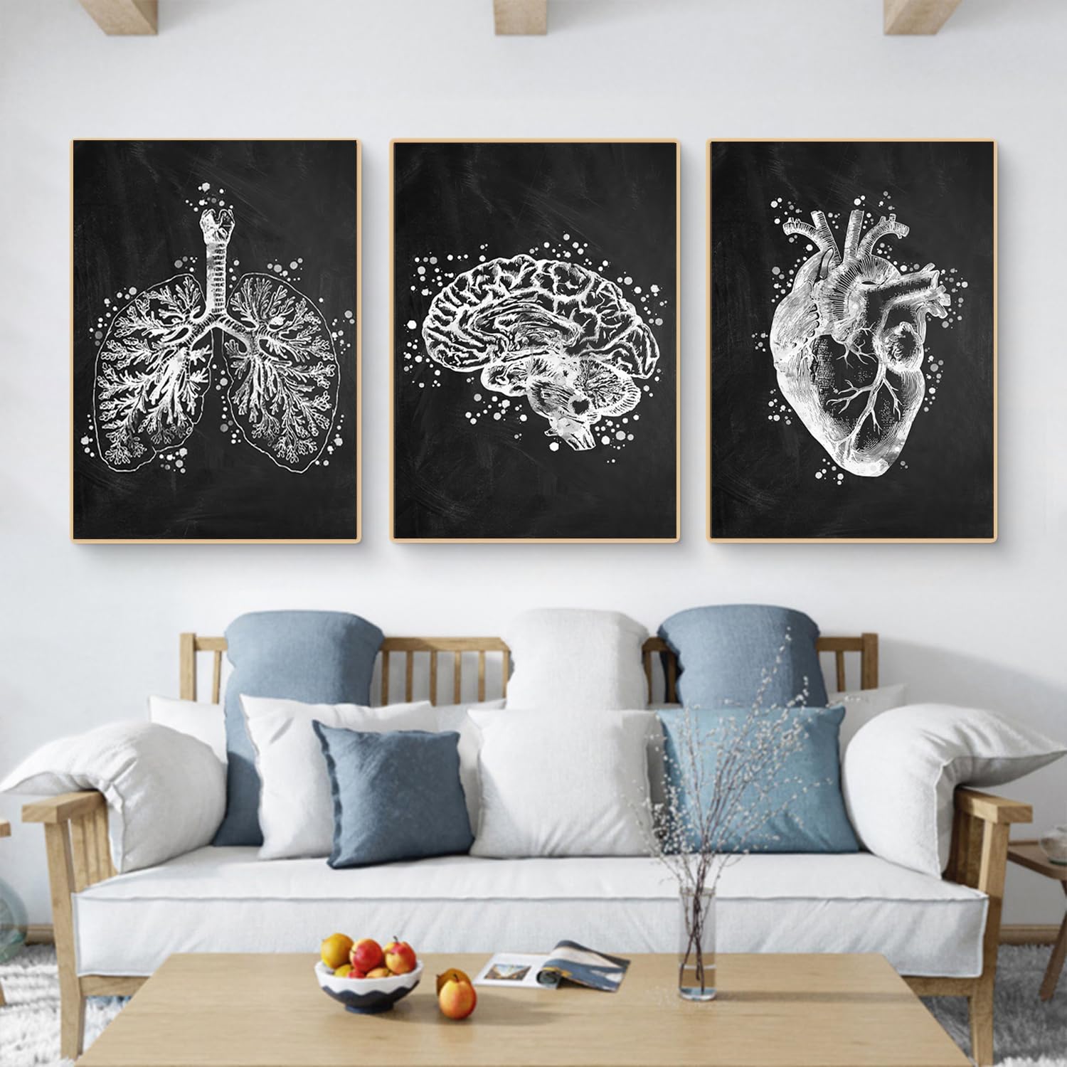 KAIDAARTLH Abstract Medicine Anatomy Poster, Organs Heart Brain Canvas Pictures