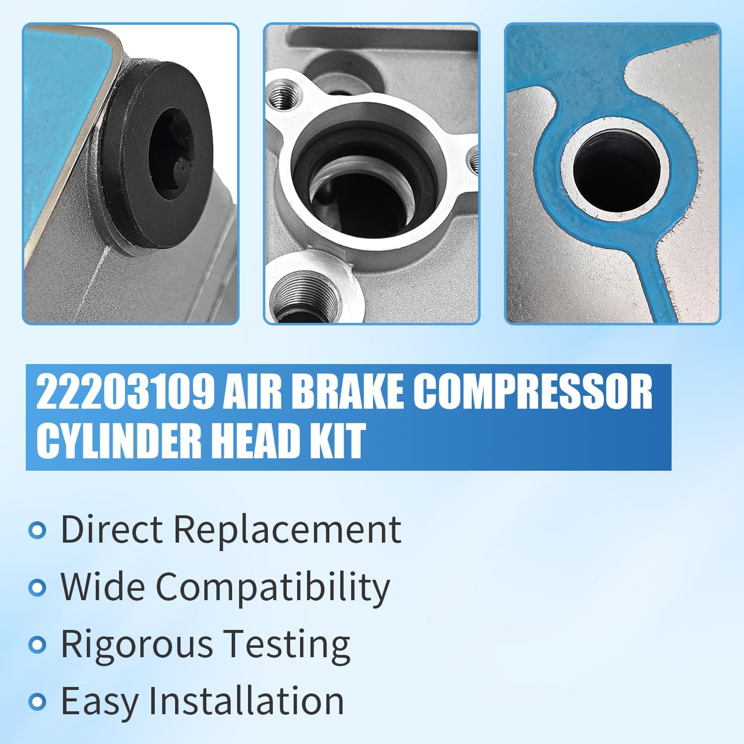 22203109 Air Brake Compressor Cylinder Head Compatible with Volvo D13 Engine Replace 21707608