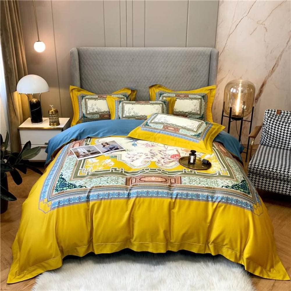 Amazon｜花柄プリント布団カバー4点セット1000TC 鮮やかな1