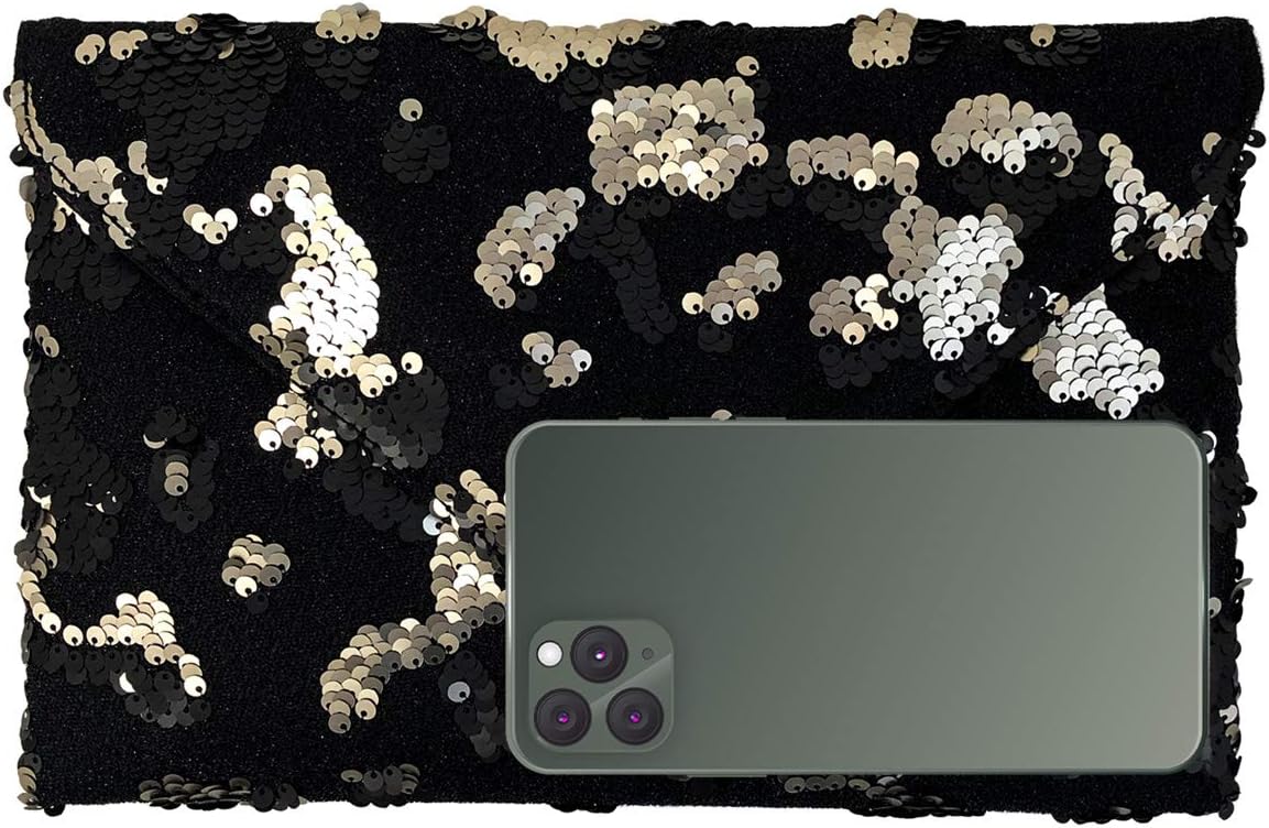 JNB Flat Sequin Envelope Clutch