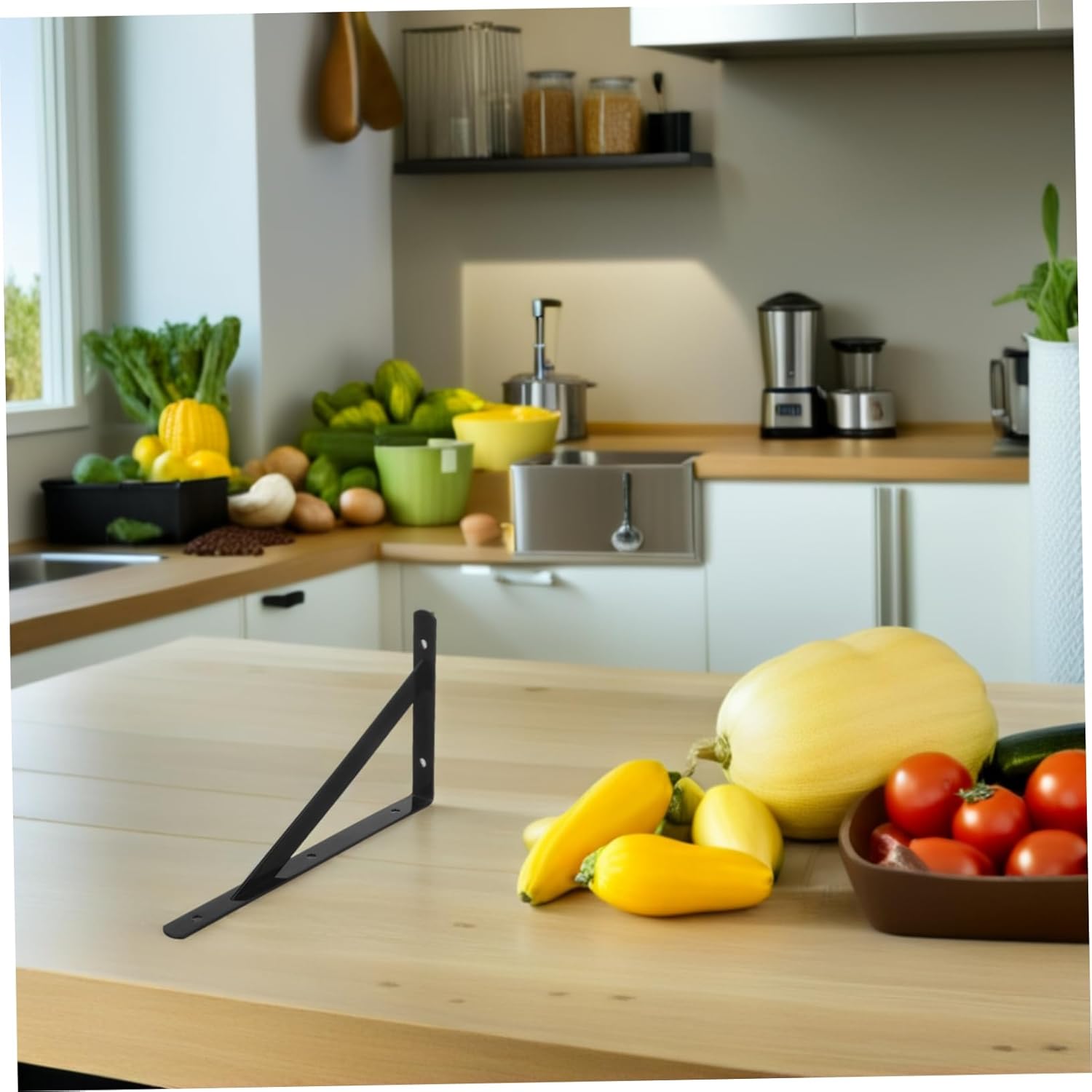 VILLCASE 12pcs Heavy Duty Iron Shelf Brackets Sturdy Wall-Mounted Supports for Floating Shelves Decorative Corner Brackets for Wood Shelving Space Saving for