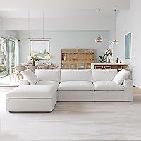 Vista 30 de Cloud - Sofá modular modular de dos plazas + otomano, sofás seccionales de 78.72 pulgadas para sala de estar, apartamento, funda de sofá profundo