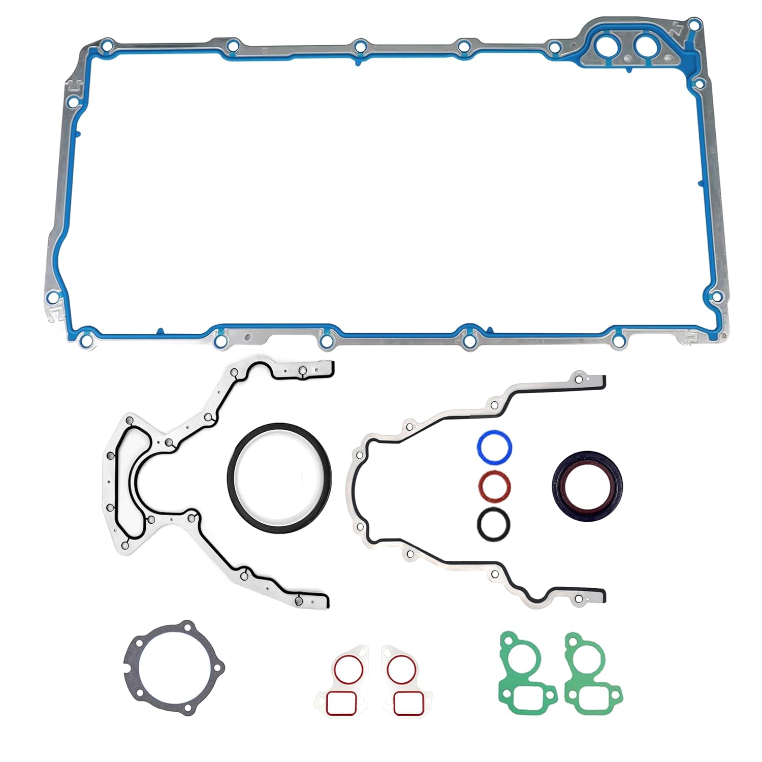 LS Oil Pan & Front Timing Cover & Rear Main Seal Gasket - OS30693R TCS45993 BS40640 - Lower Gasket Set CS5975A CS9284 for GM V8 Engine 4.8L 5.3L 5.7L 6.0L 6.2L Chevrolet GMC