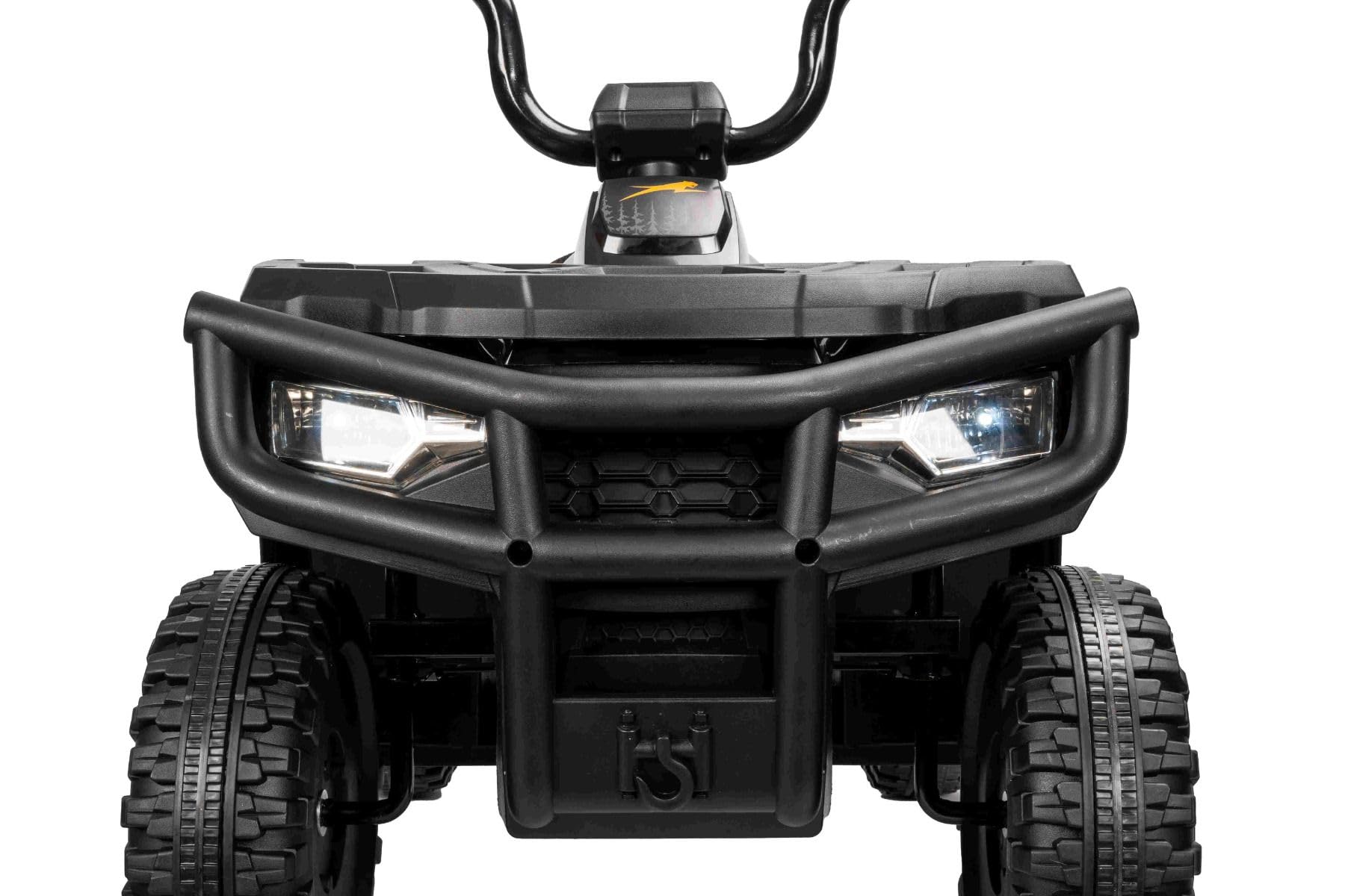 Quad électrique Enfant 12V sous Licence Arctic Cat, Transmission arrière, Noir, Batterie Lithium, 2 Moteurs de 25W véhicule Electrique pour Enfants 3-5 Ans, MP3/AUX/éclairage LED