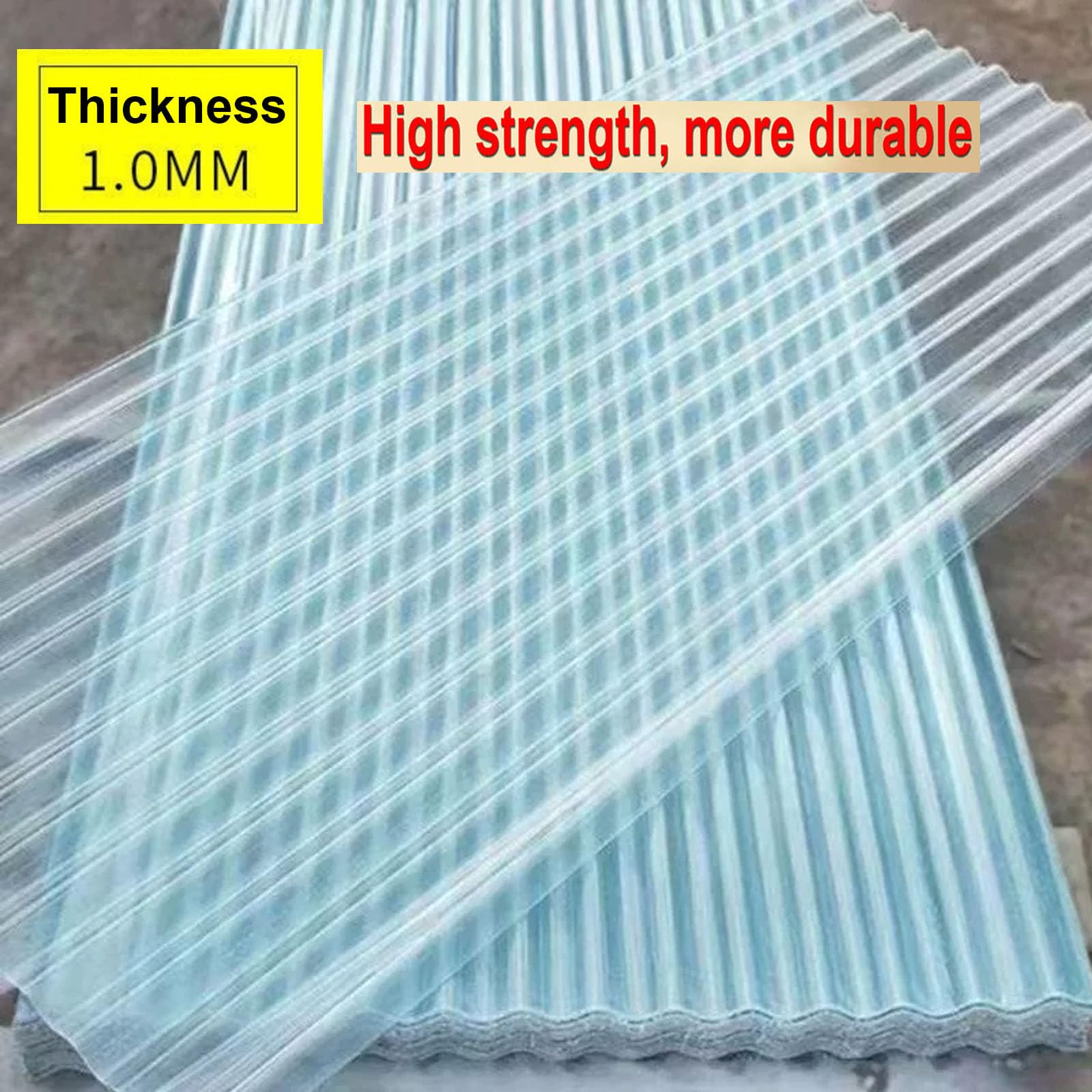 1mm Planchas Transparentes Tejados,2/4/6/9/10/12/16/20pcs FRP Con Resistencia A Los Rayos UV,Chapa Ondulada Para Invernaderos,Paneles Para Tejado A Prueba De Lluvia (0.9×1.7m,2pcs)