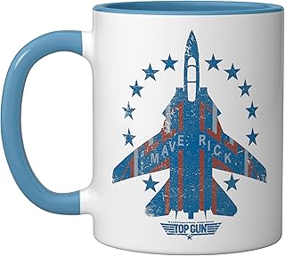Maverick Ceramic Mug, Blue/White