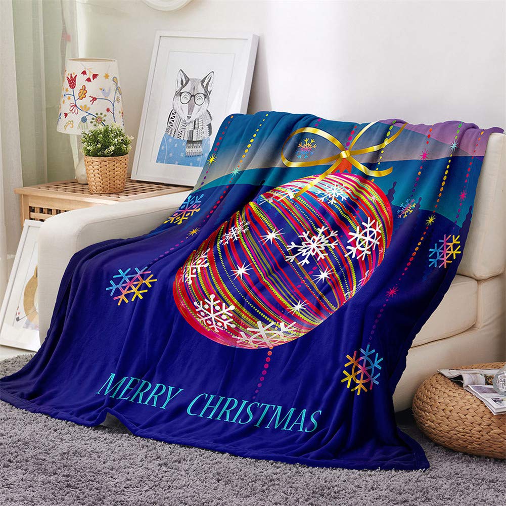 Chickw11 Natale Coperte Flanella, 3D Stampa Coperta Flanella Microfibra Morbida Leggera Coperte Comfort Calda Divano Coperta per Letto Singolo Matrimoniale (Buon Natale,160x200cm
