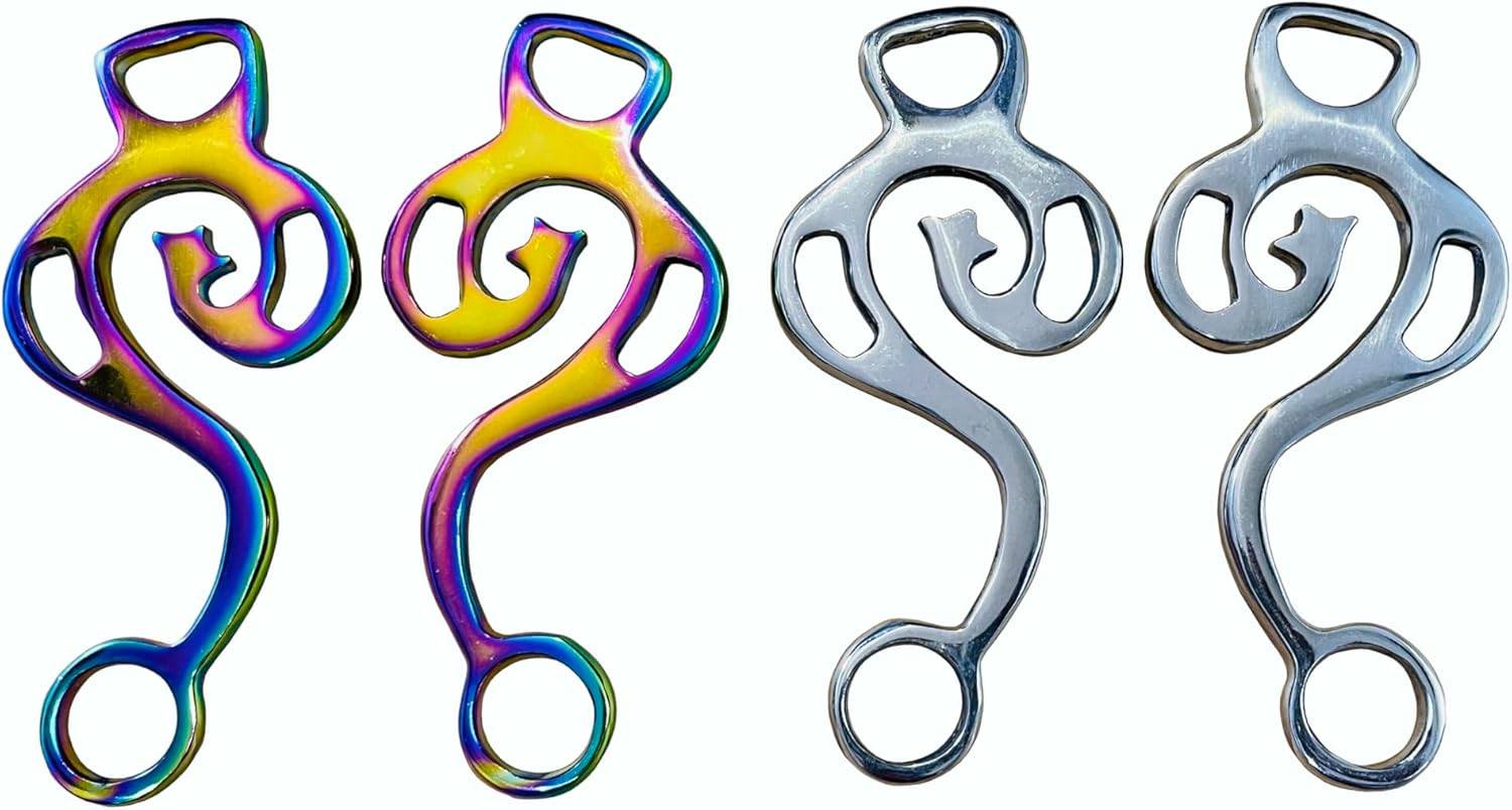 Hackamore Star Rainbow Cheeks – Bitless Horse Bridle Replacement, Stainless Steel, Multi-Color, English Western Horse Hackamore