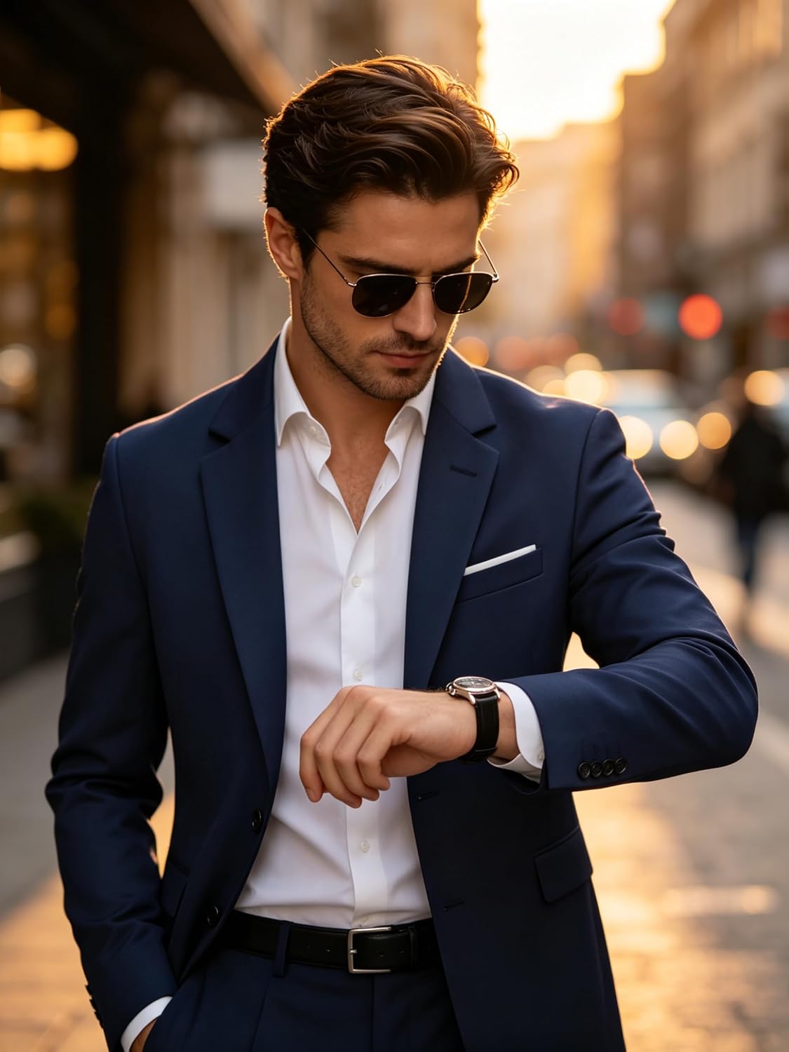 Men's Classical Business Suit, 2 Piece Set Casual Blazer Jacket Pants, Formal Dress Suit, Tuxedo for Wedding Prom