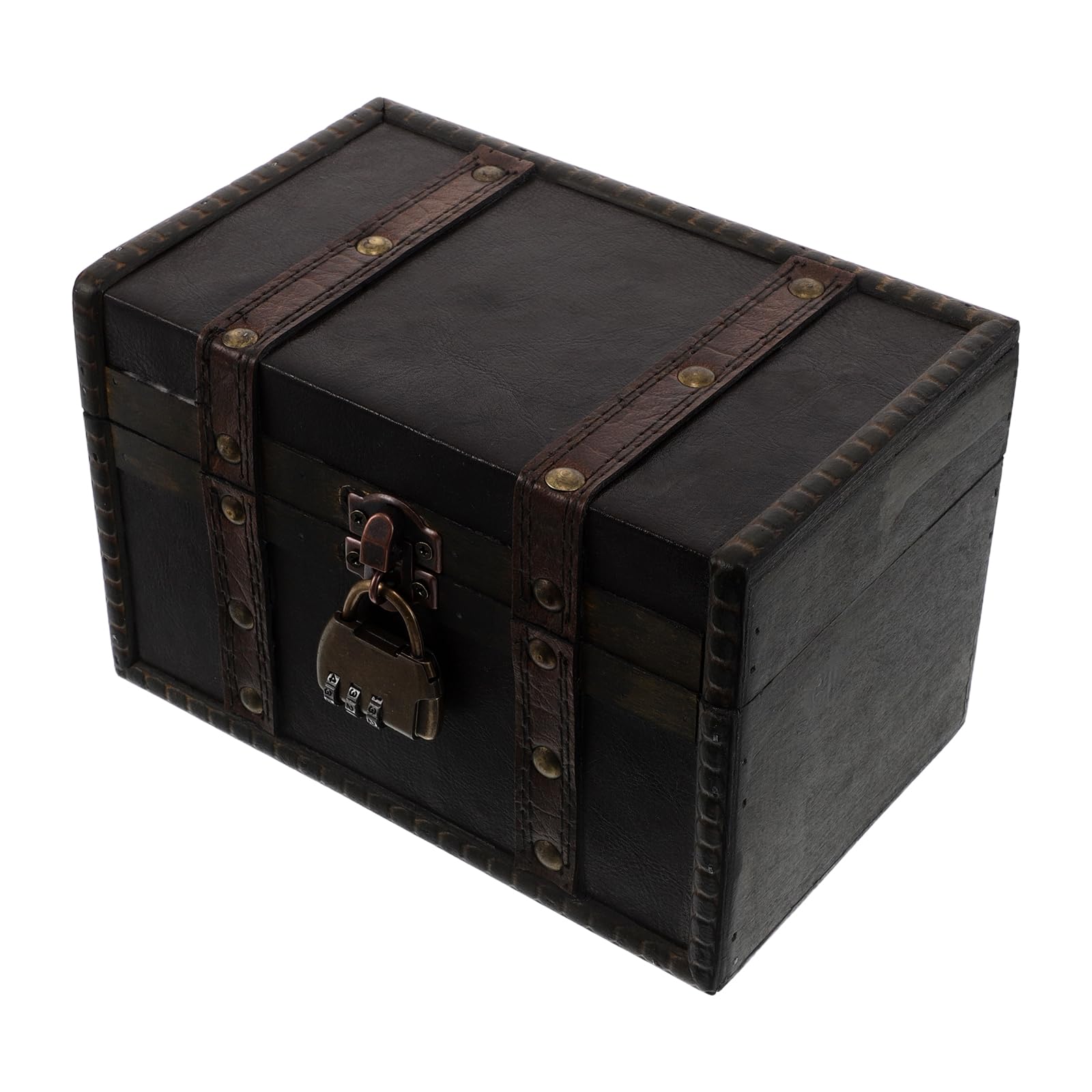 Boîte à bijoux en bois massif Yardwe avec serrure pour organiser vos colliers