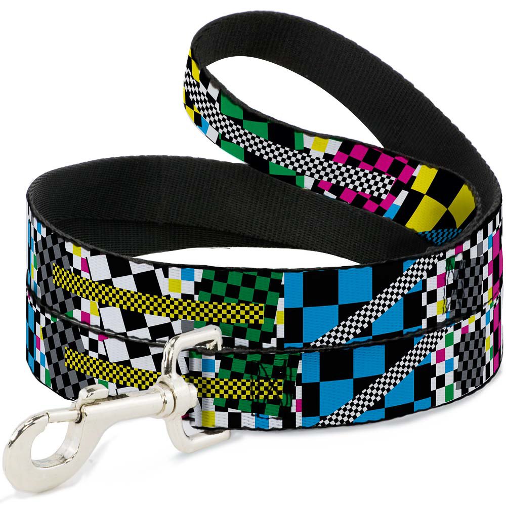 Laisse pour chien motif damier fluo Buckle Down ultra résistante