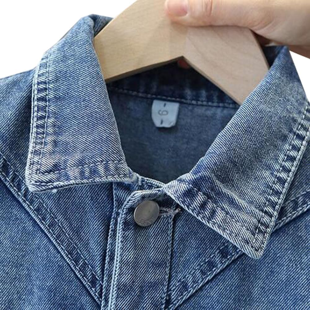 Kids Girls Cute Butterfly Embroidery Ripped Denim Jacket Coat Casual Outerwear Bow Lace Button Down Jean Jakcets