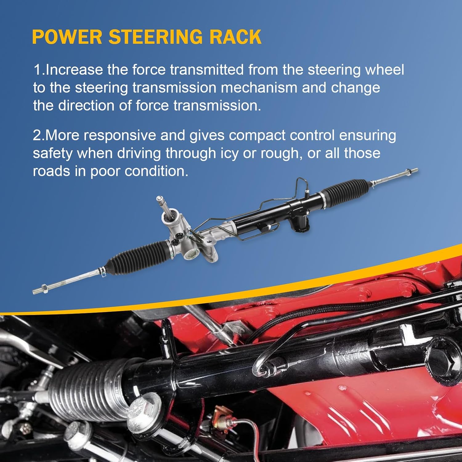 DICMIC Power Steering Rack & Pinion Assembly with Boot Compatible with 2007-2012 Dodge Caliber 2007-2017 Jeep Compass 2007-2010 Jeep Patriot Replace# 5105046AB, 22-383