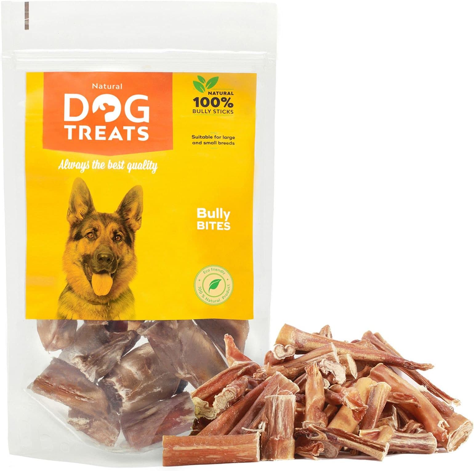 100% Natural Bully Pizzle Stick Bites Odor Free Treats for Any Size Dog, 100 g