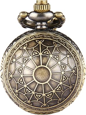JewelryWe Christmas Gifts Womens Spider-Web Carving Pattern Antique Delicate Pocket Watch with 31.5 inch Chain