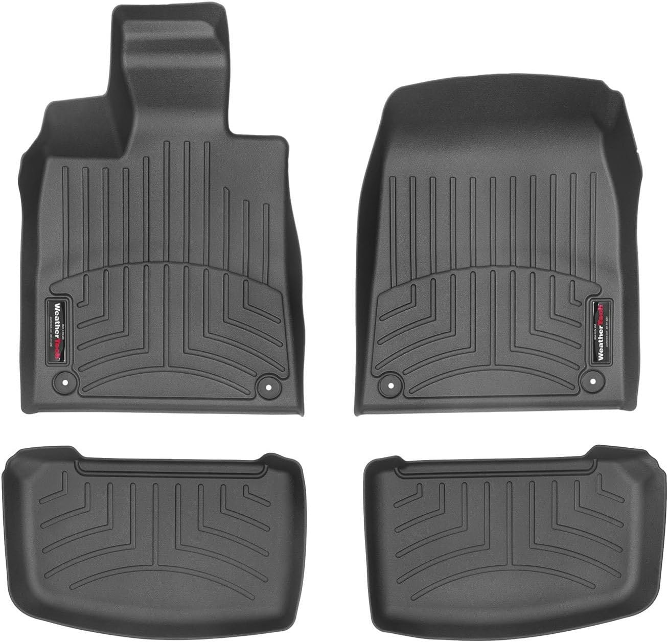 WeatherTech Custom Fit FloorLiners for Audi e-tron GT, RS e-tron GT, Taycan - 1st & 2nd Row (441611-1-2), Black