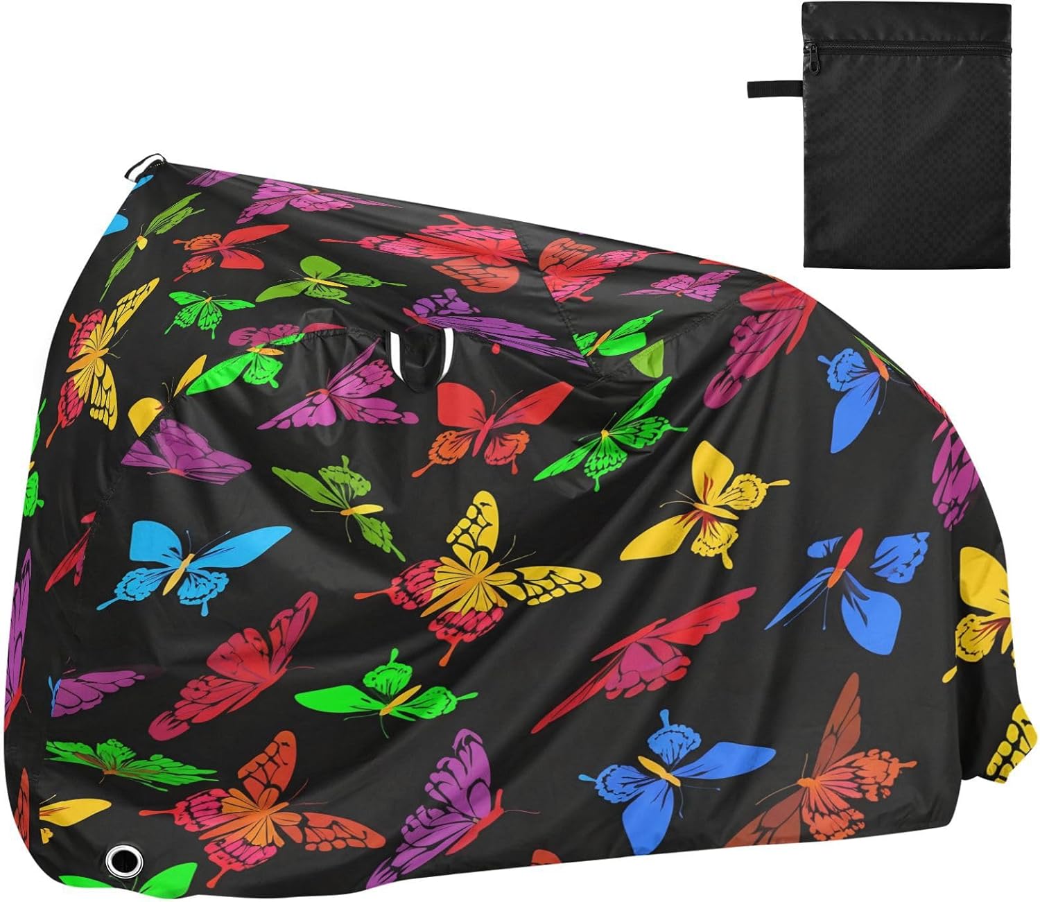 Colourful Butterflies Bike Cover Waterproof Outdoor Storage, Bicycle Cover Rain Sun UV Wind Proof for Mountain Bike,Road Bike,Electric Bike